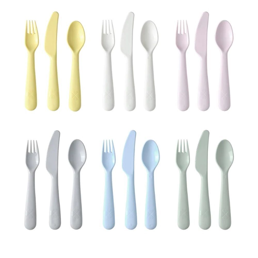 KALAS 18-piece flatware set, mixed colors, Kid Safe
